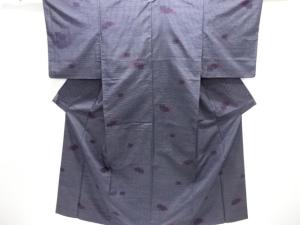 万寿菊模様織り出し手織り紬着物